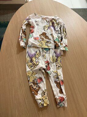Disney Princess Pajamas 2T Long Sleeve Tiana Belle Ariel Rapunzel Cinderella